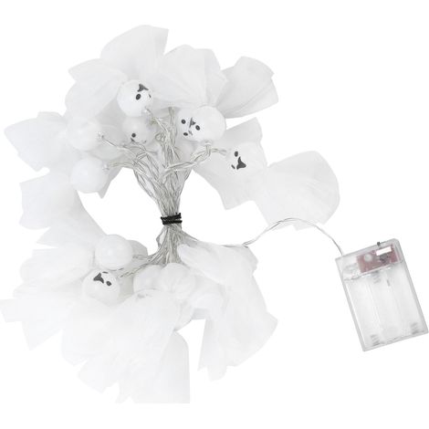 Guirlande lumineuse squelette mini portable à piles, LED économe en énergie, lumières de crâne d'Halloween, fantôme en tissu (1/5)
