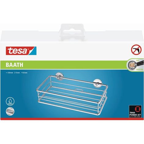 Tesa 40213-00000-00 Cesta de ducha adhesiva plateada