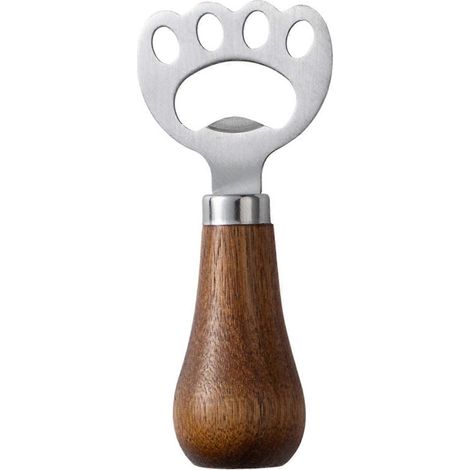 Ouvre-bouteille en forme de patte de chat, en bois d'acacia, avec support, idéal pour les bars et les cuisines. Type C. (1/5)