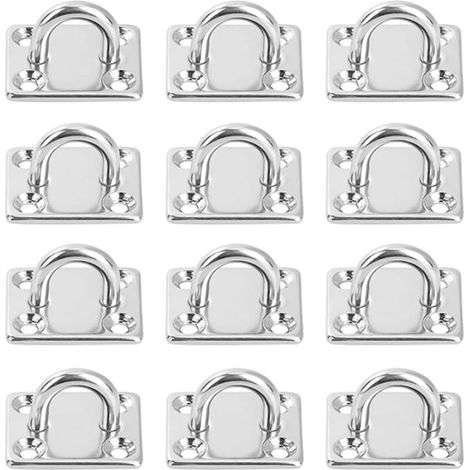 12 Pièces Platine Oeil INOX M5 Platine Ancrage INOX 304 Crochet Oeillet Plaque a Oeillet Carré Crochets de Plafond Support Anneau Mural pour Accrocher des Objets Crochets de Fixation (1/4)