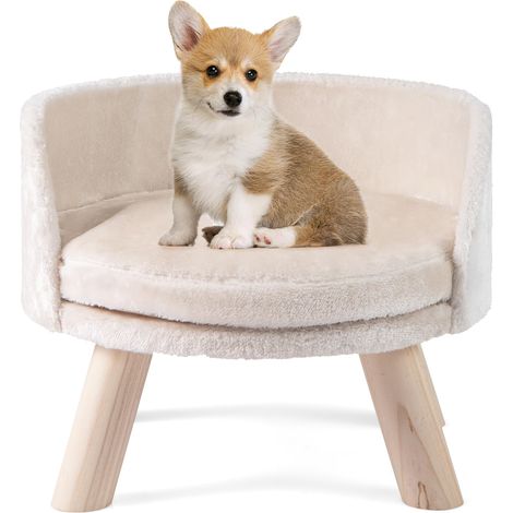 canapé-lit pour animaux petits chiens chats coussin doux housse amovible lavable canapé tissu doux jambes de chaise mobilier surélevé lounge ottoman (1/5)