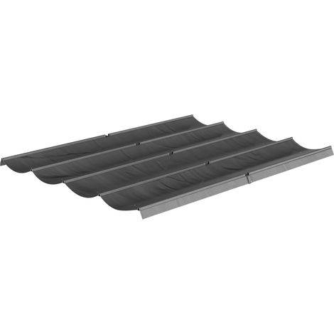 Toit de rechange rétractable 4 x 3,5 m pour structure 4 x 3 m, auvent en toile pour tonnelle de jardin avec 8 œillets, gris (1/5)