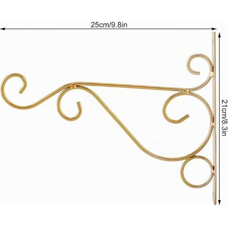 Hanging Plant Hook, Flower Pot Hooks Metal Indoor/Outdoor Wall Brackets Baskets Chimes for Balcony Garden Decor, Light Rope (1/2)