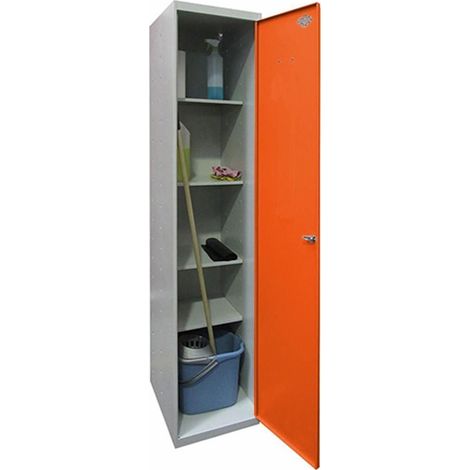 Armario Taquilla SIMONLOCKER Profesional Montado Cleaning 180x40x40 1/4 Gris/Naranja (1/2)