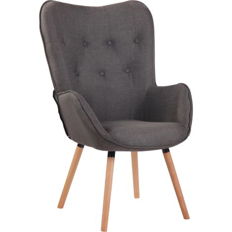 Sillón Nórdico Ashford Tapizado En Tela Gris oscuro Natural (1/5)