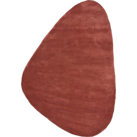 Alfombra moderna de viscosa y lana hecha a mano en forma de triángulo 160 x 230 cm rojo oscuro Tando (1/5)