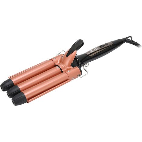 Fer à friser LCD3 25mm, lisseur boucleur portable à température réglable, usage domestique, prise UE 220V, tube cylindrique chauffant professionnel. (1/5)