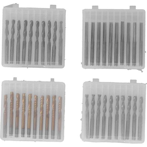 Ensemble de 40 fraises à défoncer avec queue de 1/8 pouce pour le travail du bois, fraises pour défonceuse CNC, ensemble de fraises à défoncer et à sculpter LXD0
