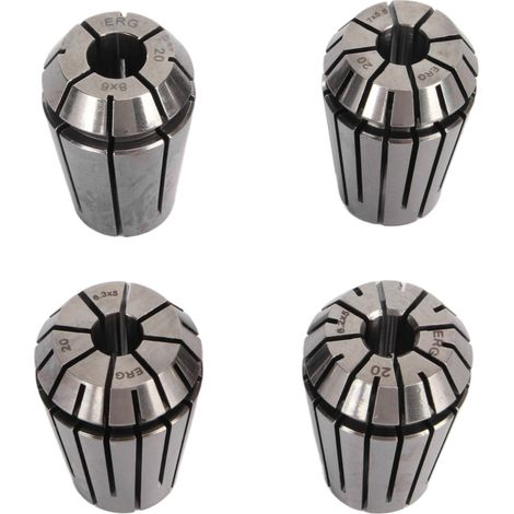 4Pcs Collet Chuck Set High Carbon Steel 4 Jaw Good Grip Spring Collet Set for CNC Grinding Machines Engraving Machines
