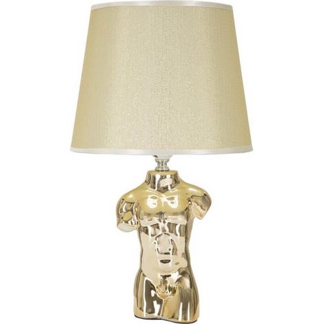Lampada da comodino in ceramica con paralume Glam Man (1/5)