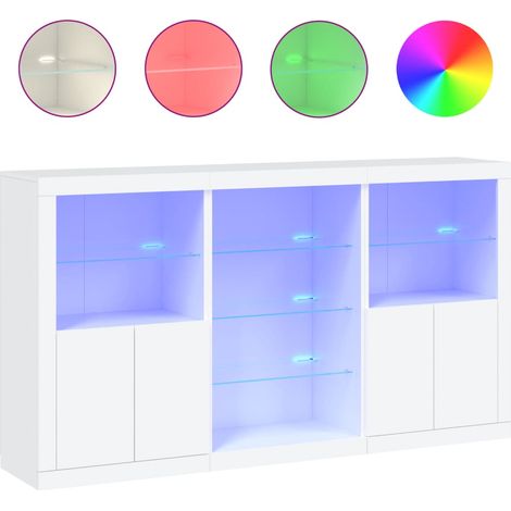 Maison Exclusive - Aparador con luces LED blanco 181,5x37x100 cm (1/5)