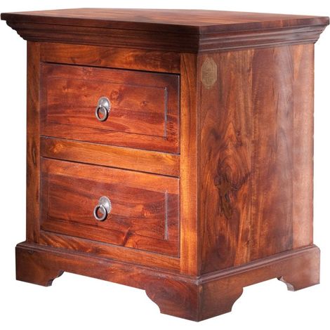 OXFORD 905 Comodino in legno di acacia - laccato / nougat 52x40x54 (1/3)