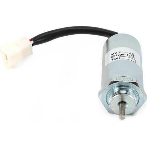 Électrovanne d'arrêt moteur pour excavatrice, boîtier en acier, bobine émaillée haute température, 12 V (1/5)
