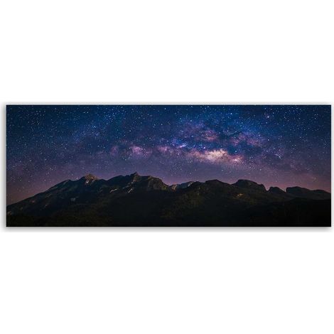 Tableau panoramique ciel étoilé voie lactée paysage nocturne (1/5)