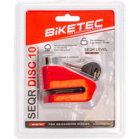 CANDA DE DISCO DE FRENO BIKETEC SEQR - PASADOR DE 10 MM, 3 LLAVES