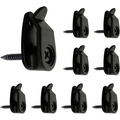 Crochets à vis noirs, lot de 20 clips pour guirlandes lumineuses d'extérieur, crochets de suspension compatibles avec les guirlandes lumineuses et les décorations de Noël (1/5)