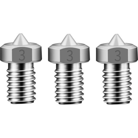 Set mit 3 Extruderdüsen aus Titanlegierung TC4 V5 V6 für 3D-Drucker, 0,2/0,3/0,4/0,5 mm (wählbar), M6-Gewinde für 1,75-mm-Filament (1/2)
