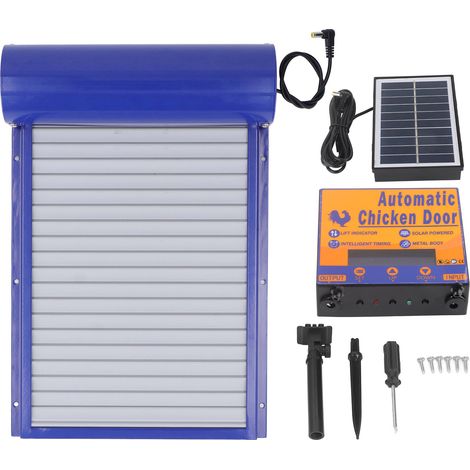 Porte de poulailler automatique alimentée par énergie solaire, ouvre-porte pour poulailler avec programmation quotidienne (1/5)