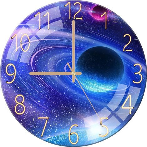 Orologio da parete in vetro da 30 cm, orologio al quarzo rotondo moderno silenzioso senza ticchettio per soggiorno, cucina, camera da letto, ufficio (1/5)