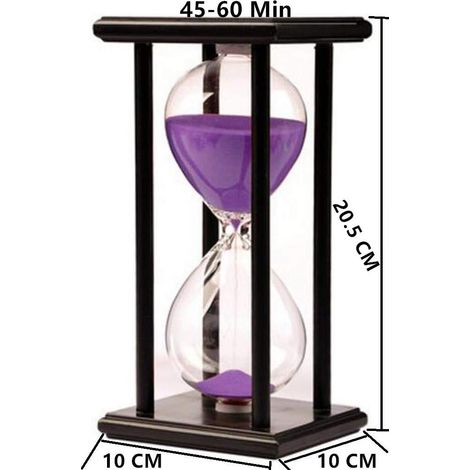 Sablier bois Sablier 45 minutes cadre bois bureau - Violet (1/3)