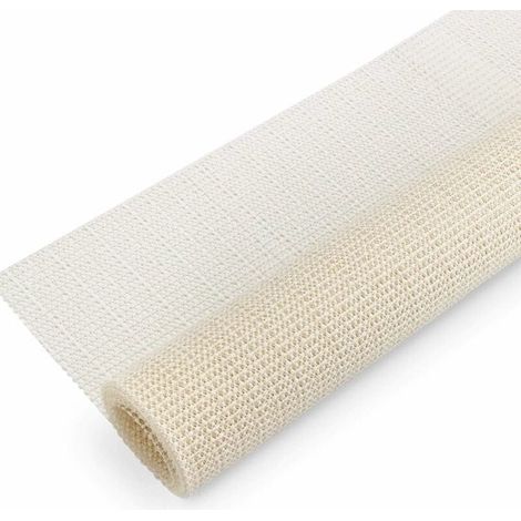 Tapis antidérapant - 100 x 160 cm - Sous-couche antidérapante - Filet antidérapant - PVC - Blanc - Maille - Facile à laver et à découper - Pour tapis, paillasson ou coffre (1/4)