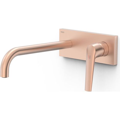 TRES 28130024OPM FUJI Pieza Vista para Cuerpo Empotrado De Lavabo Color Oro Rosa Mate 24K - ref: 28130024OPM