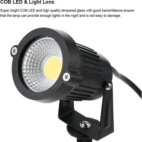 Tomshine Lot de 4 Spots de Pelouse LED COB 5W 12V AC/DC Éclairage Paysager Décoratif Extérieur Ultra Lumineux Projecteur Puissant 500lm Blanc Jardin Mur Cour Allée (1/3)