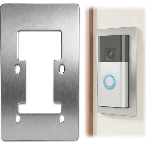 Plaque Murale en Acier Inoxydable pour Sonnette Vidéo compatible avec Ring Video Doorbell 1-4, 2e Génération, 3 Plus, Battery Plus, Battery Pro, Plaque pour Cacher Trous et Traces derrière Sonnette (1/5)