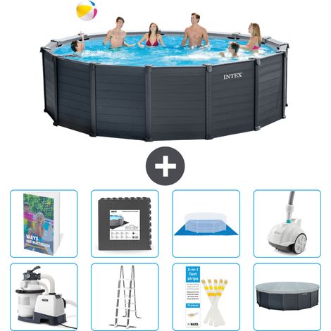 Intex Piscine Graphite Panel Ronde - 478x124 cm - 9-pièces  S610 (1/4)