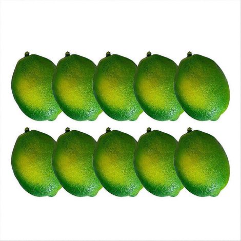 Lot de 10 citrons artificiels, faux citrons verts réalistes, parfaits pour la décoration intérieure, la présentation de la cuisine et comme accessoires de photographie. (1/5)