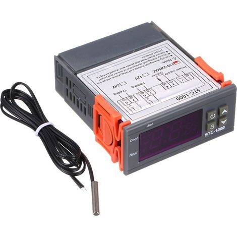 Termostato digitale multifunzione Ulisem STC-1000 per raffreddamento e riscaldamento con sensore, ideale per frigoriferi, incubatori e serre. (1/4)
