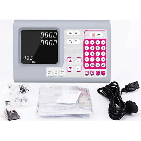 Échelle linéaire numérique 2 Axis Big Digital Readout DrO Kit Kit 2 et 2 PCS 5U Règle optique linéaire à l'échelle de verre linéaire for la moulin pour la machine de tour de fraisage de moulin ( Color (1/5)