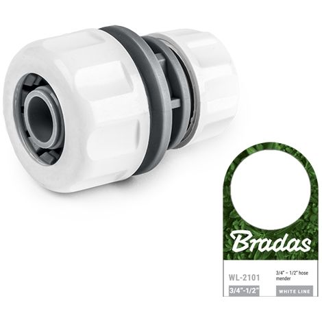 Conector de manguera Bradas de 3/4" / 1/2" / línea blanca (1/3)
