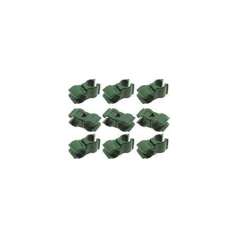 Connettori per pali da traliccio, accessori per pali da arrampicata in rattan, clip di fissaggio per pali da giardino, pali da frutteto, gabbie per pomodori (11 mm), verde, 50 pezzi - Crezuo
