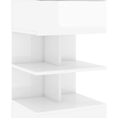Maison Exclusive - Mesita de noche madera contrachapada blanco br (1/5)