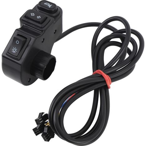 Klaxon de moto, clignotants, interrupteur de phare, câble de 1,5 m, interrupteur de guidon 3 en 1 pour scooter (1/5)