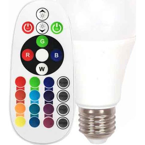 V-Tac – Ampoule LED 6W E27 A60 RGB – Télécommande infrarouge – 470 lm – Angle de diffusion 200° – Usage intérieur IP20 (1/10)