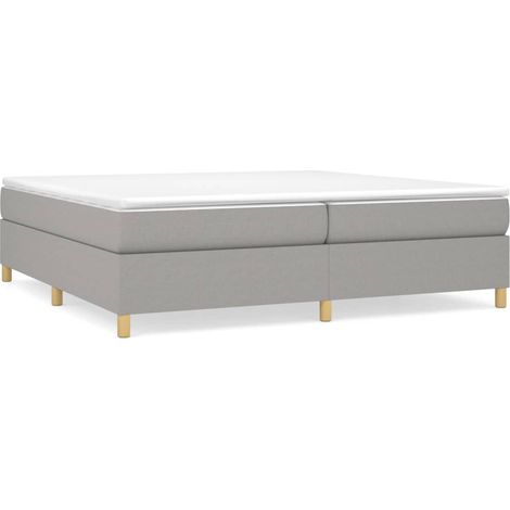 Maison Exclusive - Giroletto a Molle con Materasso Grigio Chiaro 200x200cm Tessuto