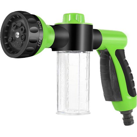 Pistolet de lavage haute pression et pulvérisateur de mousse pour voiture — Outil d'arrosage domestique et de nettoyage automobile (vert)