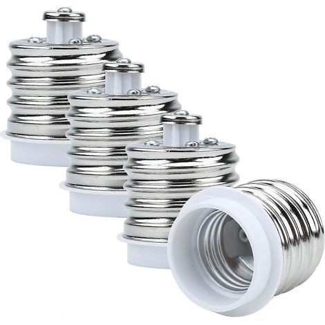Adaptateurs de douille E40 vers E27 (lot de 4) blancs - Convertisseurs de douille pour lampes à incandescence, LED, halogènes et à économie d'énergie (1/5)