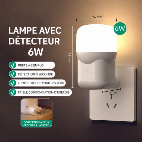 Veilleuse LED Murale 220V 6W à Détecteur Radar Lumière Blanche 6w réf 8790 126 g – Livraison gratuite