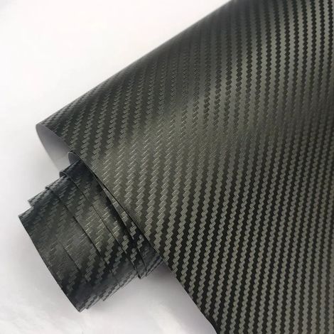 (Vinyle 3D - 50 x 200 cm) Film adhésif vinyle noir effet fibre de carbone pour voiture, ordinateur portable, moto, etc. - Autocollants imperméables pour console, ordinateur, portable et accès auto/mot (1/4)