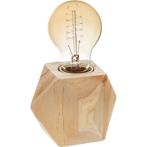 E27-Tischlampe aus Holz (Glühbirne nicht im Lieferumfang enthalten)