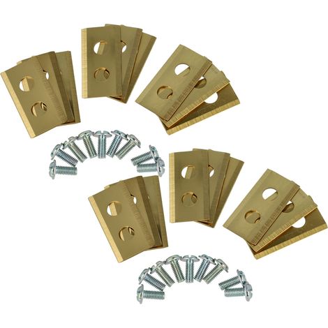 vhbw 18x Replacement Blade compatible with Einhell Freelexo Kit, Kit 600 for Kit 500 Cordless Lawnmower - Cutter Blades, Gold, steel (titan coating) (1/5)