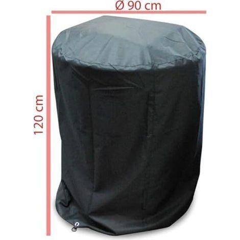 Housse de protection barbecue rond noire 90 × 120 cm étanche extérieur (1/3)