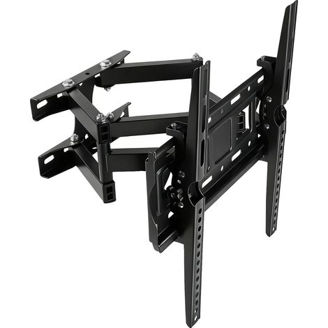 Soporte de pared para TV, totalmente articulado, con inclinación y rotación ajustables, color negro. (1/2)