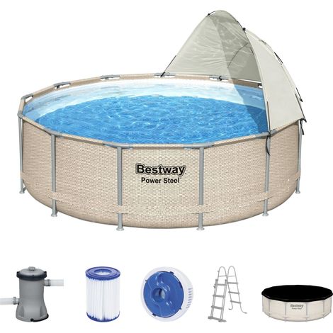 Bestway Power Steel Swimmingpool-Set mit Dach 396x107 cm (1/10)