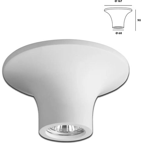 STOCK Portafaretto In Gesso Ceramico Cono 167x90x68mm 40W GU10 IP20