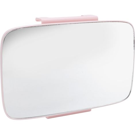 Miroir de courtoisie rétractable pour pare-soleil de voiture, fixation universelle rose, compatible avec la plupart des voitures (1/5)