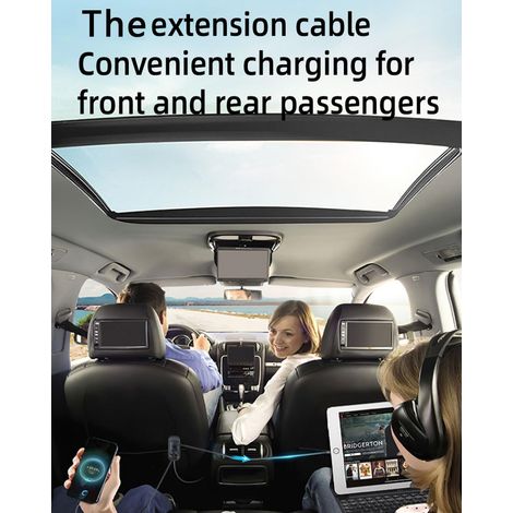 Caricabatterie per auto USB-C da 75 W con 5 porte QC 3.0 PD, voltmetro a LED, cavo da 1,5 metri per camper e barche da 12 V/24 V (1/4)